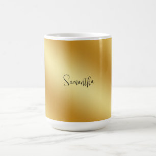 Gold Personalised Name Coffee Mug