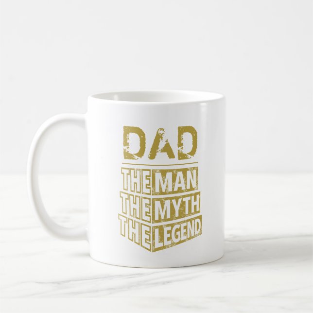 Gold Personalised Name The Man The Myth The Legend Coffee Mug (Left)