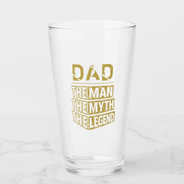 Gold Personalised Name The Man The Myth The Legend Glass (Front)