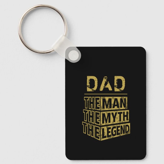 Gold Personalised Name The Man The Myth The Legend Key Ring (Front)