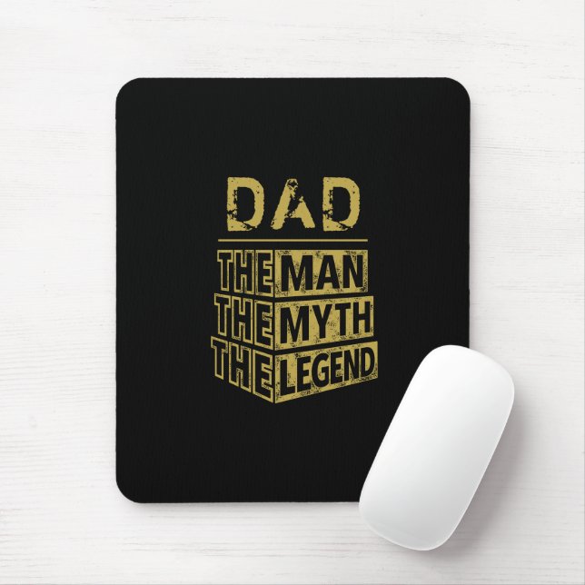 Gold Personalised Name The Man The Myth The Legend Mouse Mat (With Mouse)