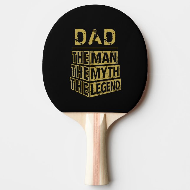 Gold Personalised Name The Man The Myth The Legend Ping Pong Paddle (Front)