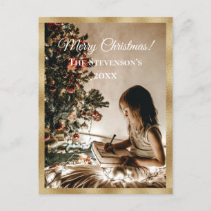 Gold Personalised Photo Holiday Merry Christmas