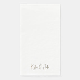 Gold Personalised Script Names Paper Napkin