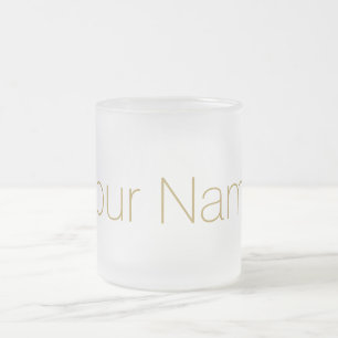 Gold Personalised with Your Name Print Frosted Glass Coffee Mug