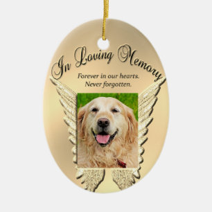 Gold Pet Memorial Add Photo Ceramic Tree Decoration
