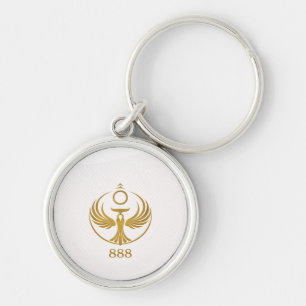 Gold Phoenix 888 Keychain Spiritual Symbol Sigil