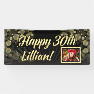 Gold Photo 30th Birthday Party Decoration Banner