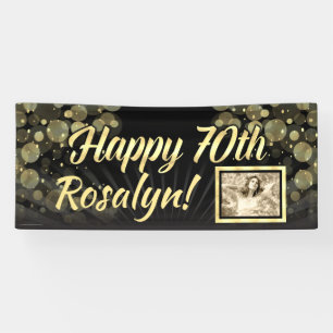 Gold Photo 70th Birthday Party Decoration Banner