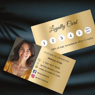 Gold photo business loyalty card
