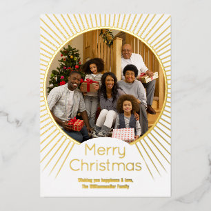 Gold Photo Family Christmas Foil Holiday Card
