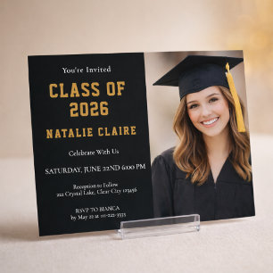 Gold Photo Graduation Invitation 2026
