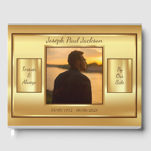 Gold Photo Memorial Guest Book