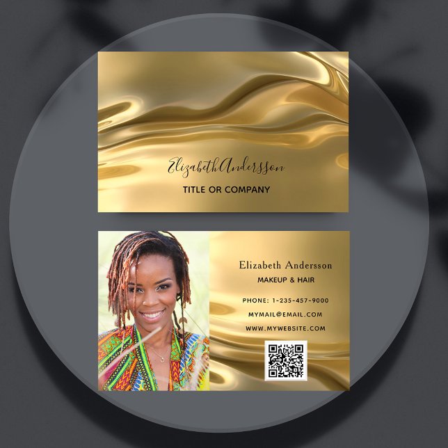 Gold photo qr code  business card (Creator Uploaded)