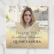 Gold Photo Quinceanera Thank You