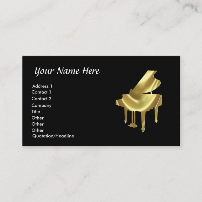 Gold Piano Business Card (Front)