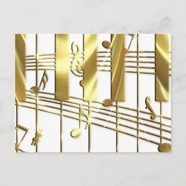Gold Piano Keyboard Postcard (Front)