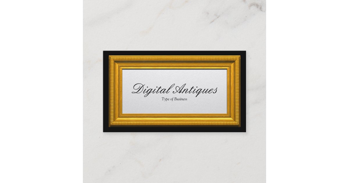 Gold Picture Frame Business Card Zazzle