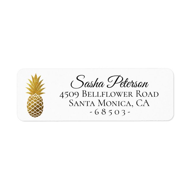 Gold Pineapple Address (Front)