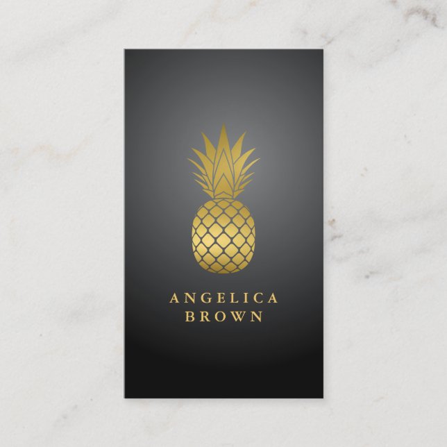 Gold Pineapple Business Card (Front)