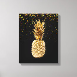 Gold Pineapple Canvas Print