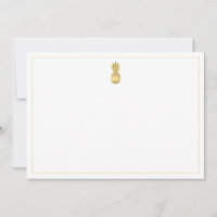 Gold Pineapple Note Card