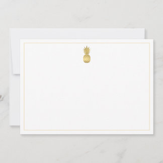 Gold Pineapple Note Card