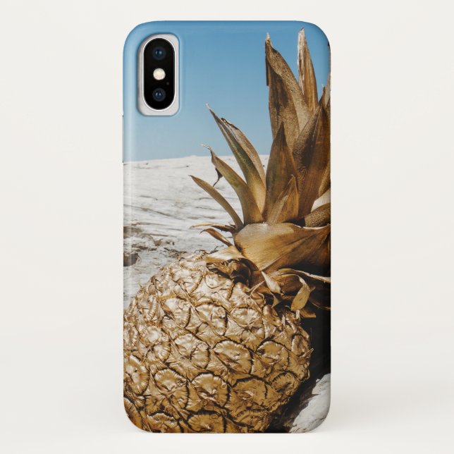 Gold pineapple on the beach Case-Mate iPhone case (Back)