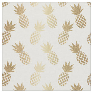 Gold Pineapple Pattern Fabric