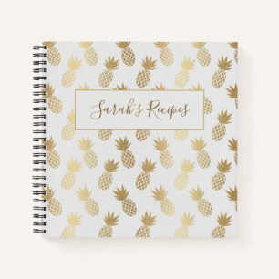 Gold Pineapple Pattern Notebook