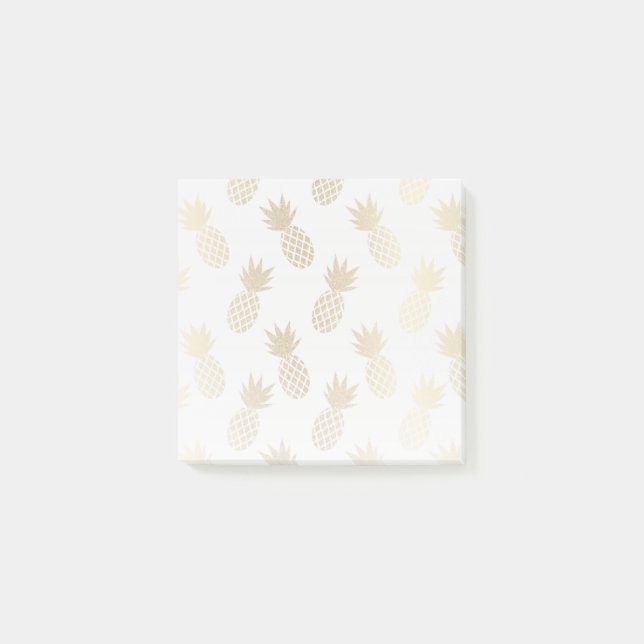 Gold Pineapple Pattern Post-it Notes (Front)