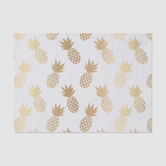 Gold Pineapple Pattern Tissue Paper (Front)
