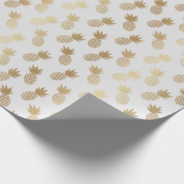 Gold Pineapple Pattern Wrapping Paper (Corner)