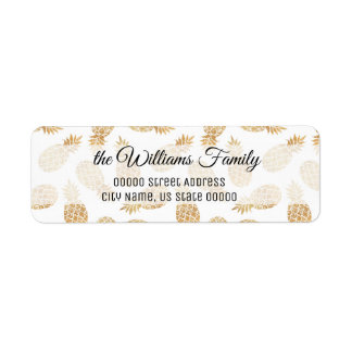 Gold Pineapple Personalised Return Adress
