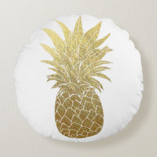 Gold Pineapple Throw Pillow