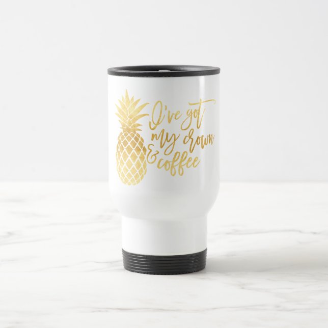 Gold Pineapple Travel Mug (Center)