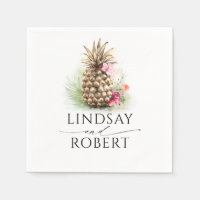 Gold Pineapple Tropical Beach Wedding