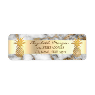 Gold Pineapple White Gold Marble Striped