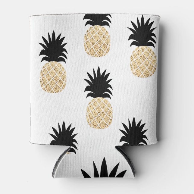 Gold Pineapples: Summer Seamless Can Cooler (Front)