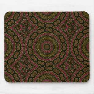 Gold Pink and Black Kaleidscope Mousepad