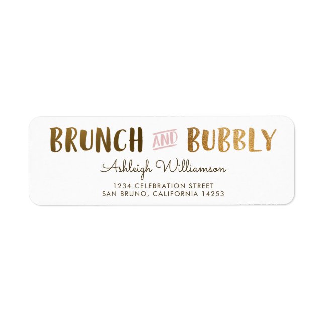 Gold & Pink Brunch & Bubbly Wedding Bridal Shower (Front)