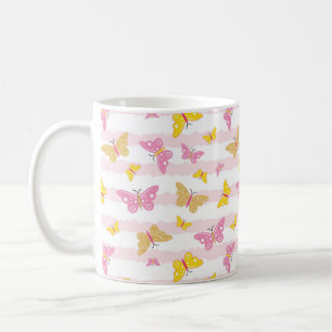Gold & Pink Butterfly Coffee Mug