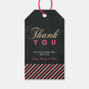 Gold & Pink   Chalkboard Thank You, Party Favour Gift Tags