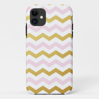 Gold & Pink Chevron Pattern iPhone Case