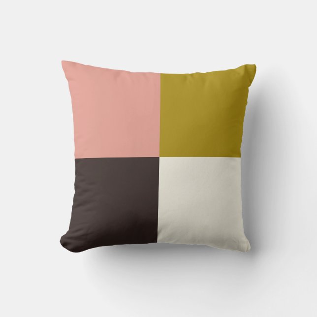 Gold Pink Chocolate Ivory Cushion (Front)
