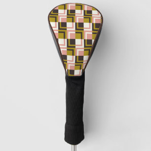Gold Pink Chocolate Ivory Plaid   Golf Head Cover