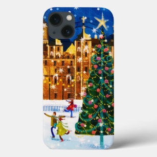 Gold Pink Christmas Winter Ice Skating  Case-Mate iPhone Case