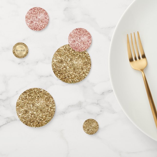 Gold Pink Confetti Glitter (Group)