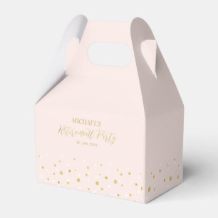 Gold & Pink Confetti Modern Retirement Party Favour Box