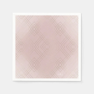 Gold Pink Elegance Diamond Geo Deco Wedding Napkin